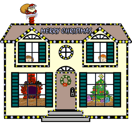 Dom z napisem Merry Christmas